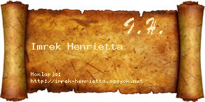 Imrek Henrietta névjegykártya